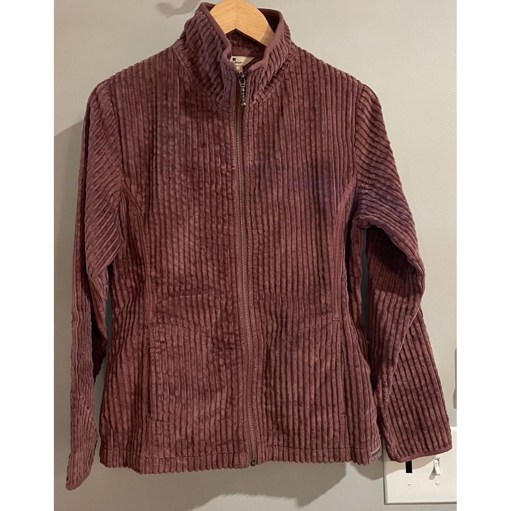 Woolrich Jacket Ribbed 100% Cotton Zip Up Mock Neck Soft Cozy Womens Small